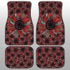 Red and Black Glitter Polka Dot Sunflower Car Floor Mats Custom