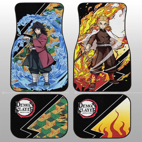 Rengoku And Giyuu Car Floor Mats Custom Anime Demon Slayer Car Accessories