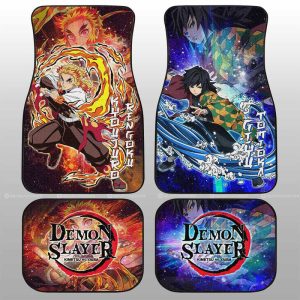 Rengoku And Giyuu Car Floor Mats Custom Characters Car Accessories