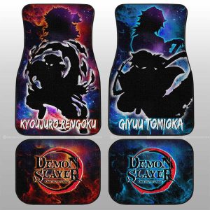 Rengoku And Giyuu Car Floor Mats Custom Demon Slayer Anime