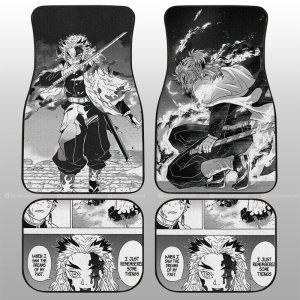 Rengoku Car Floor Mats Custom Kimetsu No Yaiba Manga Car Accessories