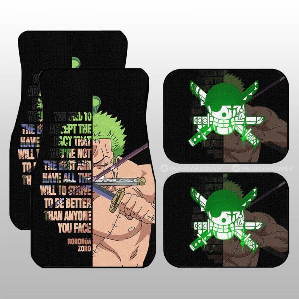 Roronoa Zoro Quotes Car Floor Mats Custom One Piece Anime Car Accessoriess