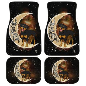 Rottweiler Car Floor Mats I Love You To The Moon And Back Gift Idea For Rottweiler Owners