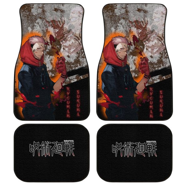 Ryomen Sukuna Car Floor Mats Custom Anime Jujutsu Kaisen Car Interior Accessories