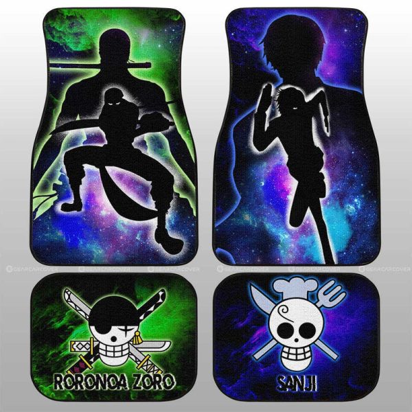 Sanji And Zoro Car Floor Mats Custom One Piece Anime Silhouette Style