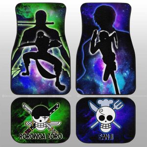 Sanji And Zoro Car Floor Mats Custom Silhouette Style