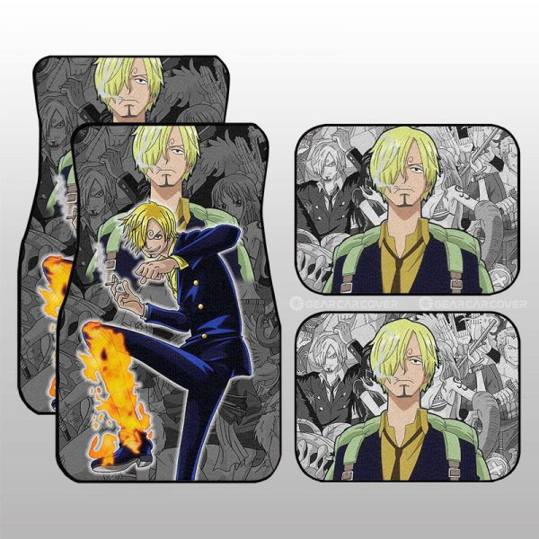 Sanji Car Floor Mats Custom Anime One Piece Car Interior Accessories