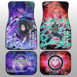 Sasuke And Sakura Car Floor Mats Custom Characters Car Accessories