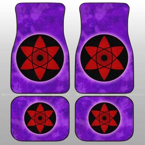 Sasuke Mangekyo Sharingan Car Floor Mats Custom Anime Tie Dye Style