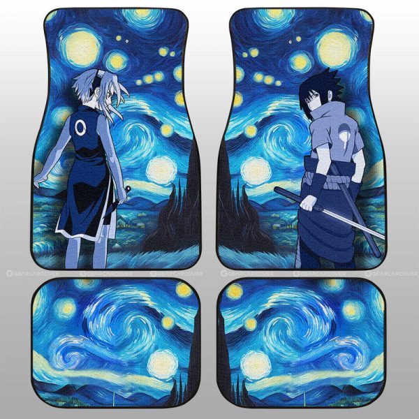 Sasuke Sakura Car Floor Mats Custom Starry Night Styles