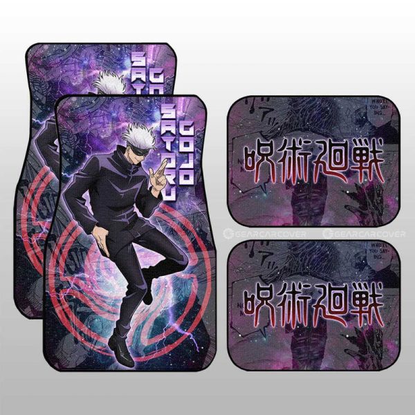 Satoru Gojo Car Floor Mats Custom Galaxy Manga Style