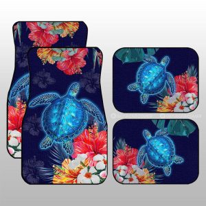 Sea Turtle Car Floor Mats Custom Hibiscus Flower Car Accessories