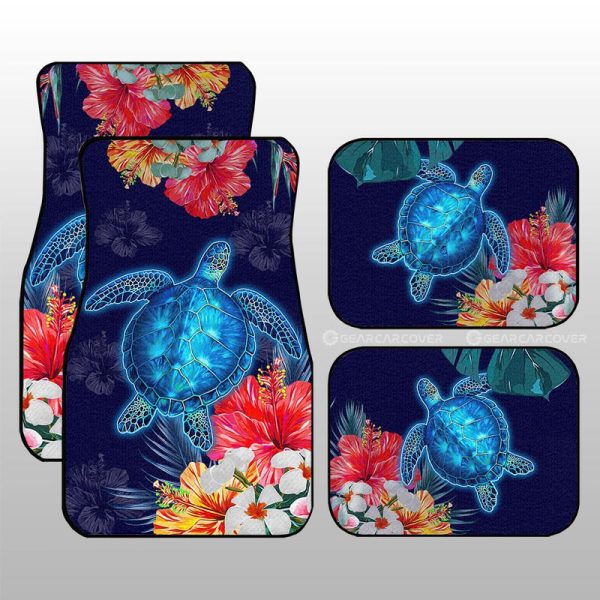 Sea Turtle Car Floor Mats Custom Hibiscus Flower Car Accessories