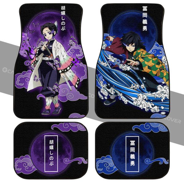 Shinobu And Giyuu Car Floor Mats Custom Demon Slayer Anime Car Interior Accessories