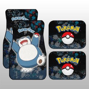 Snorlax Car Floor Mats Custom Tie Dye Style Anime Car Accessories