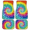 Spiral Tie Dye Car Floor Mats Custom Hippie Car Accessories