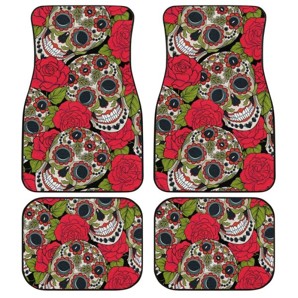 Sugar Skull Car Floor Mats Custom Pattern Car Interior Accessories