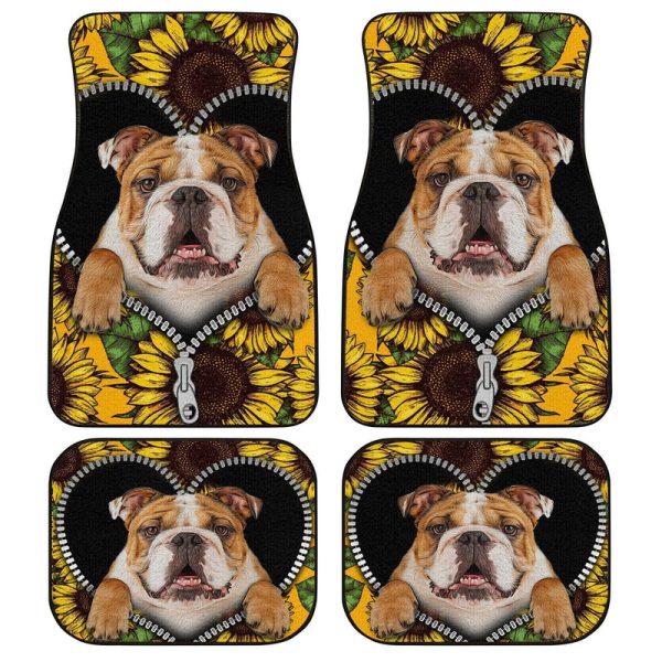 Sunflower Bulldog Car Floor Mats Idea Car Accessories For Bulldog Owners