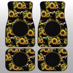 Sunflower Car Floor Mats Custom Personalized Name Car Accessories