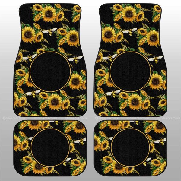 Sunflower Car Floor Mats Custom Personalized Name Car Accessories