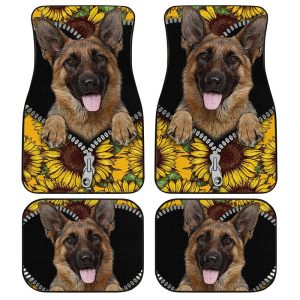 Sunflower German Shepherd Car Floor Mats Car Accessories For German Shepherd Trainers