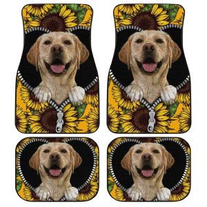 Sunflower Labrador Retriever Car Floor Mats Funny Gift Idea For Labrador Retriever Owners