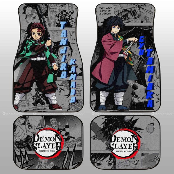 Tanjiro And Giyuu Car Floor Mats Custom Mix Mangas