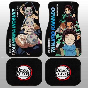 Tanjiro And Inosuke Car Floor Mats Custom Demon Slayer Anime