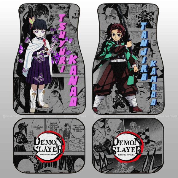 Tanjiro And Kanao Car Floor Mats Custom Demon Slayer Anime Mix Mangas