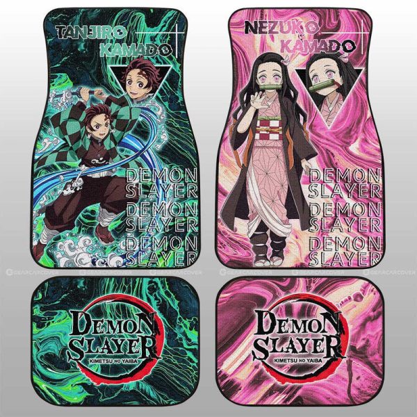 Tanjiro And Nezuko Car Floor Mats Custom Demon Slayer Anime Car Accessories