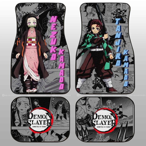 Tanjiro And Nezuko Car Floor Mats Custom Demon Slayer Anime Mix Mangas