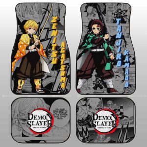 Tanjiro And Zenitsu Car Floor Mats Custom Demon Slayer Anime Mix Mangas