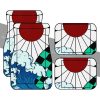 Tanjiro Hanafuda Car Mats Great Wave Custom Anime Car Accessories