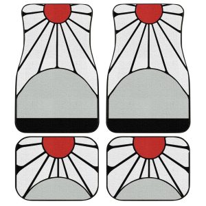 Tanjiro's Hanafuda Earrings Car Floor Mats Custom Demon Slayer Car Accessories