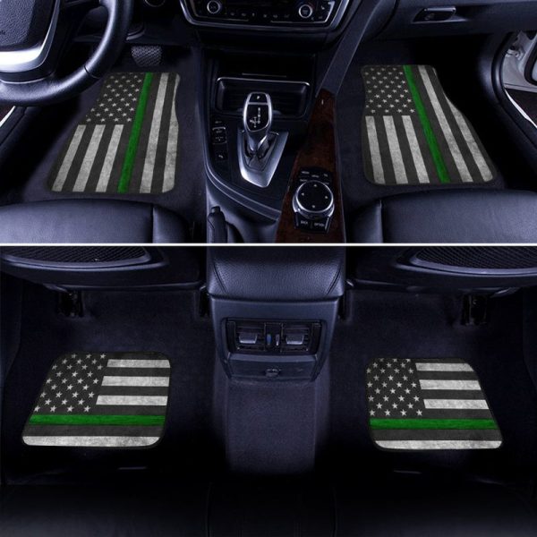 Thin Green Line US Flag Car Floor Mats Custom Support Border Patrol Car Accessories