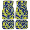 Tie Dye Car Floor Mats Custom Blue and Yellow Hippie Car Accessories