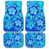 Turtle Hibiscus Car Floor Mats Custom Blue Car Accessories