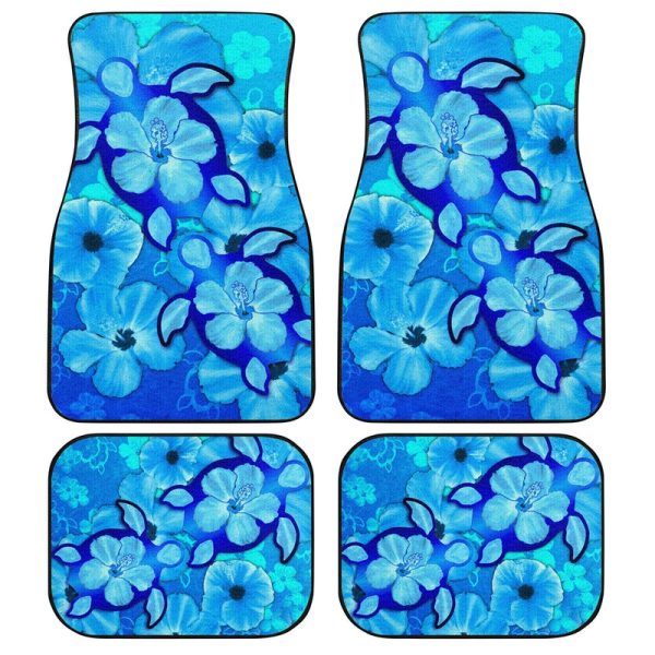 Turtle Hibiscus Car Floor Mats Custom Blue Car Accessories