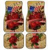 US Flag Red Rose Car Floor Mats Custom Car Accessories