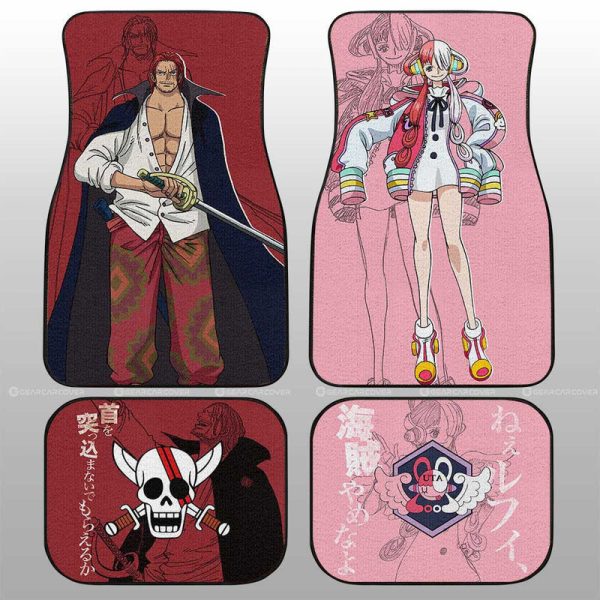 Uta And Shanks Car Floor Mats Custom One Piece Red Anime Car Accessories