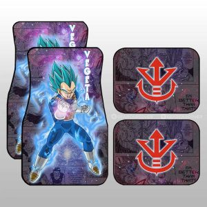 Vegeta Blue Car Floor Mats Custom Galaxy Style Dragon Ball Anime Car Accessories