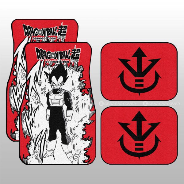 Vegeta Car Floor Mats Custom Car Accessories Manga Style For Fans