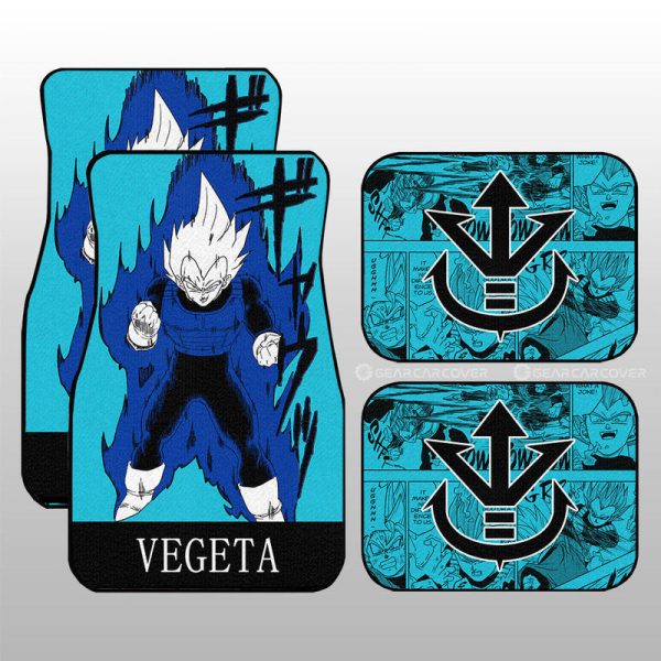 Vegeta Car Floor Mats Custom Manga Color Blue