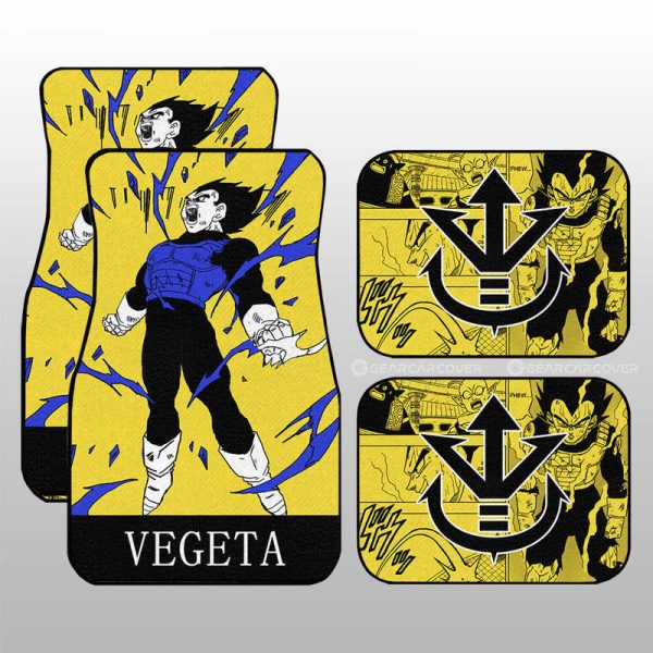 Vegeta Car Floor Mats Custom Manga Color Style