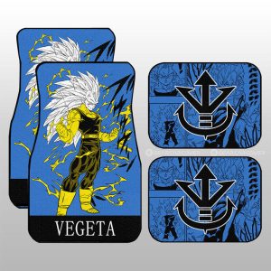 Vegeta SSJ Car Floor Mats Custom Dragon Ball Anime Manga Color Style