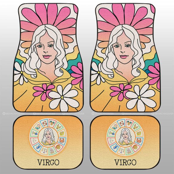 Virgo Colorful Car Floor Mats Custom Zodiac Car Accessories