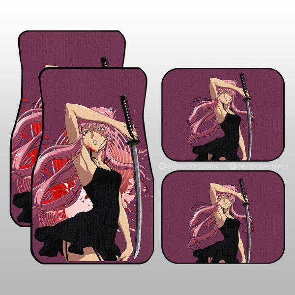 Waifu Girl Yuno Gasai Car Floor Mats Custom The Future Diary Car Accessories