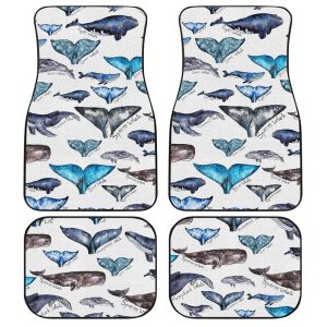 Watercolor Whale Tails Car Floor Mats