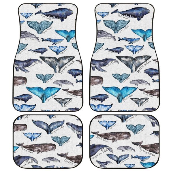 Watercolor Whale Tails Car Floor Mats