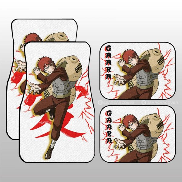 White Gaara Car Floor Mats Custom For Anime Fans